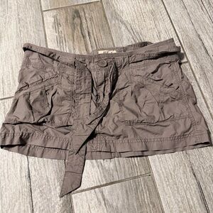 Hollister Taupe Mini Skirt with Button Detail